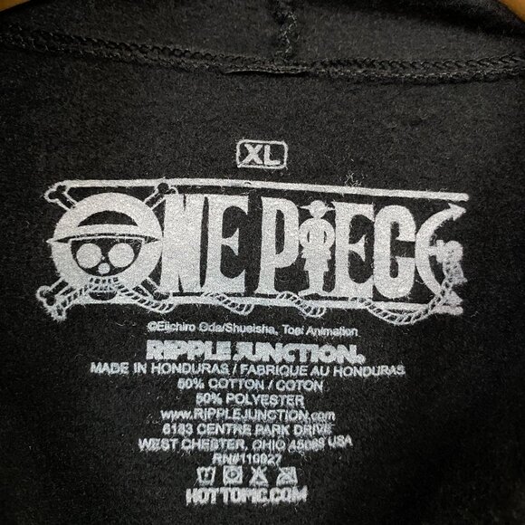 One Piece “Wanted Poster” Anime Zip Up Graphic Hoodie Size XL - Picture 4 of 4